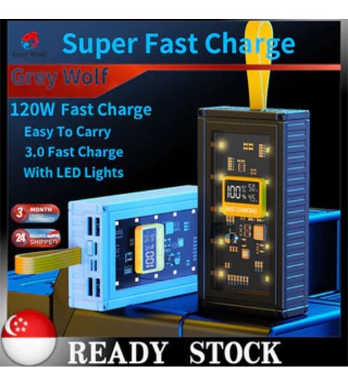 Transparent 20000mAh 120Watt Power Bank PD Fast Charging